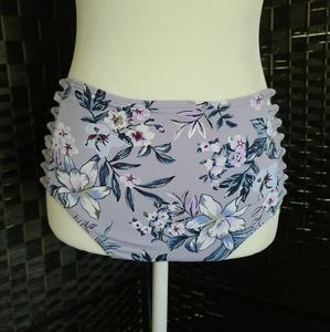Ambrielle High Waisted Floral Bikini Bottoms